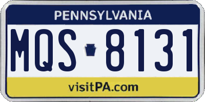 PA license plate MQS8131