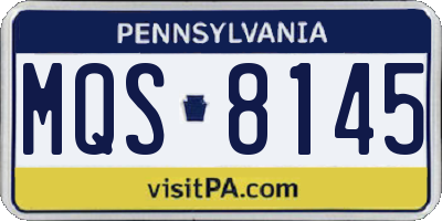 PA license plate MQS8145