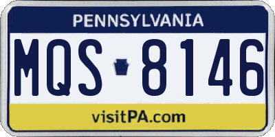 PA license plate MQS8146