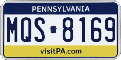 PA license plate MQS8169
