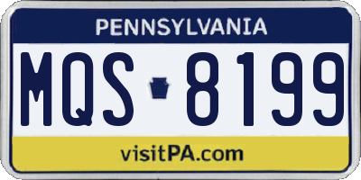 PA license plate MQS8199