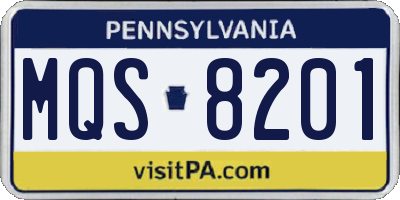 PA license plate MQS8201