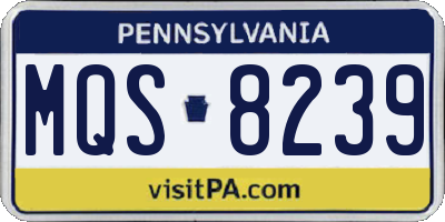 PA license plate MQS8239