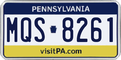 PA license plate MQS8261
