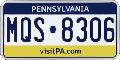 PA license plate MQS8306