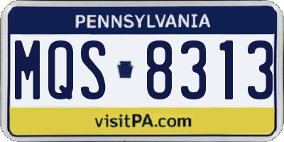 PA license plate MQS8313