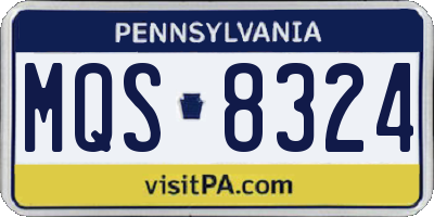 PA license plate MQS8324