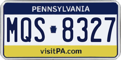 PA license plate MQS8327