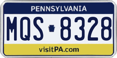 PA license plate MQS8328