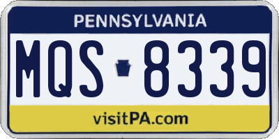 PA license plate MQS8339