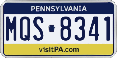 PA license plate MQS8341