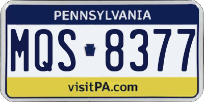 PA license plate MQS8377