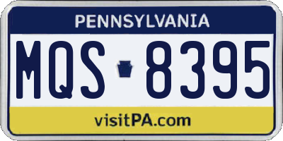 PA license plate MQS8395