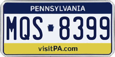 PA license plate MQS8399