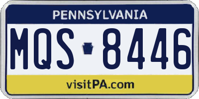 PA license plate MQS8446