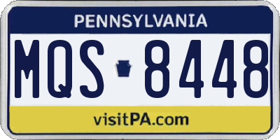 PA license plate MQS8448