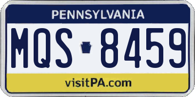 PA license plate MQS8459