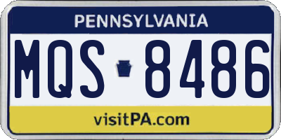 PA license plate MQS8486
