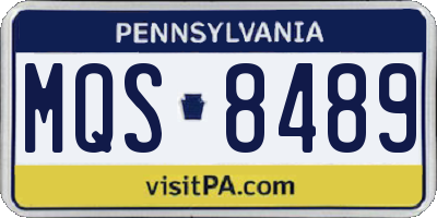 PA license plate MQS8489