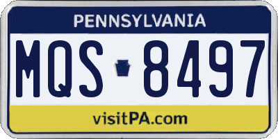 PA license plate MQS8497