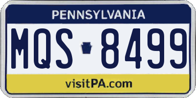 PA license plate MQS8499