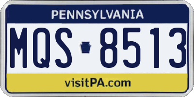 PA license plate MQS8513