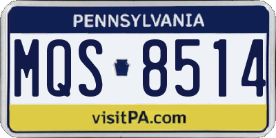 PA license plate MQS8514