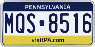 PA license plate MQS8516
