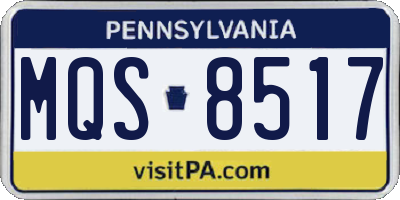 PA license plate MQS8517