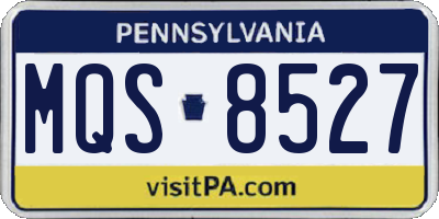 PA license plate MQS8527