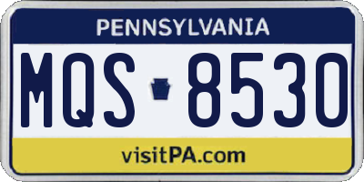 PA license plate MQS8530