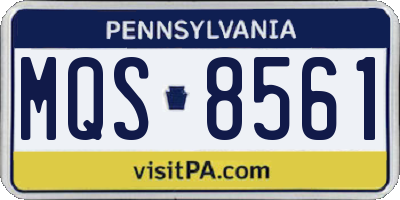 PA license plate MQS8561