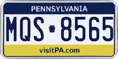 PA license plate MQS8565