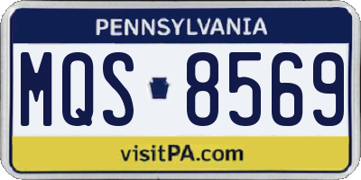 PA license plate MQS8569