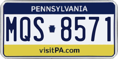 PA license plate MQS8571