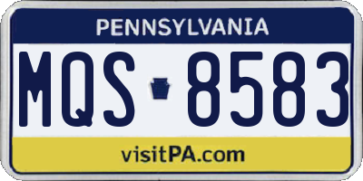 PA license plate MQS8583