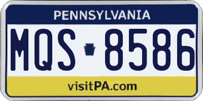PA license plate MQS8586