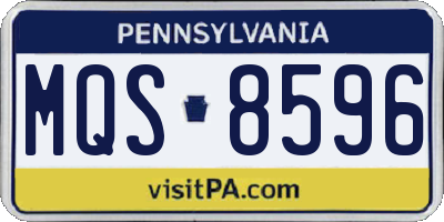 PA license plate MQS8596