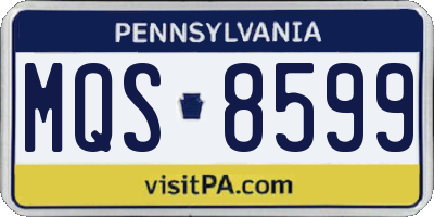 PA license plate MQS8599