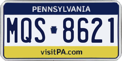 PA license plate MQS8621