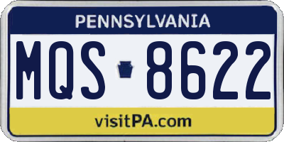 PA license plate MQS8622