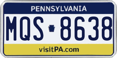 PA license plate MQS8638