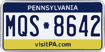 PA license plate MQS8642