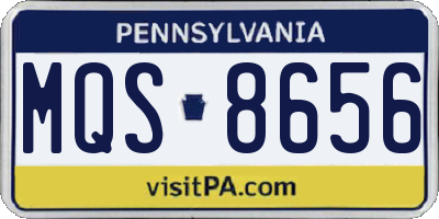 PA license plate MQS8656