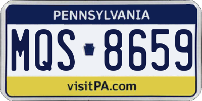 PA license plate MQS8659