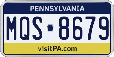 PA license plate MQS8679