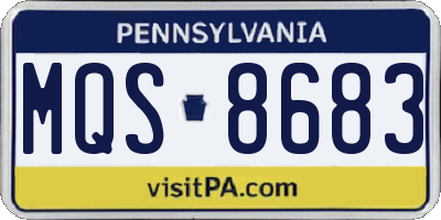 PA license plate MQS8683