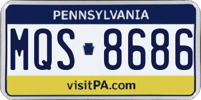 PA license plate MQS8686