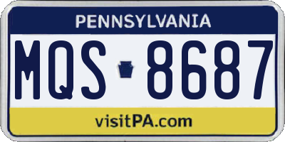 PA license plate MQS8687