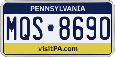 PA license plate MQS8690